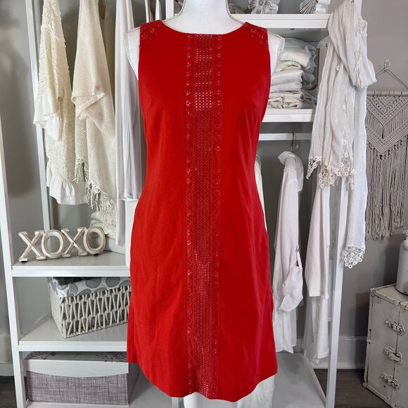 Nine West women's size 4 sheath dress orangish red. Coastal fun #0971 - Picture 2 of 15